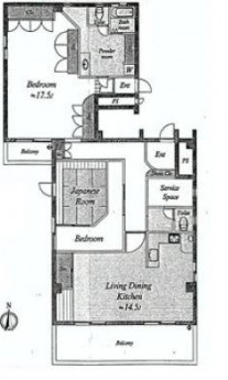 麻布網代マンション　間取り図