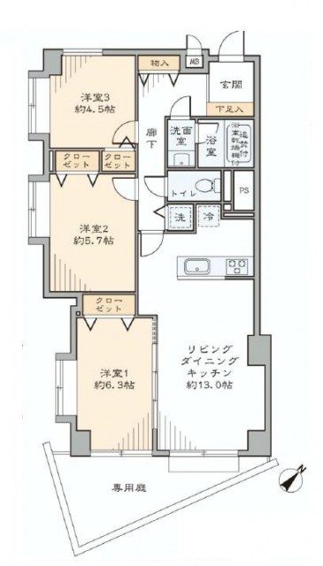 ハイツ日本橋中洲　間取り