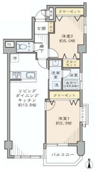 コートプラネット　2LDK　間取り