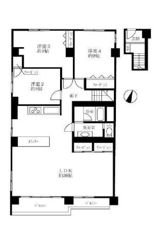 馬事公苑前ハイム1号棟　間取り図