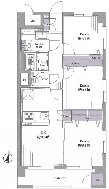 東建砧マンション　間取り