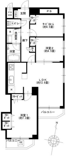 ライオンズマンション広尾第2　間取り