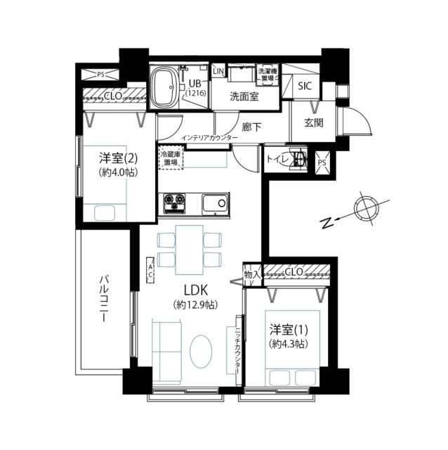 大森ナショナルコート　間取り図