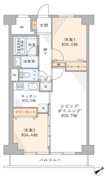 上町マンション　間取り