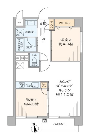 トダカ勝どきコーポ　間取り図