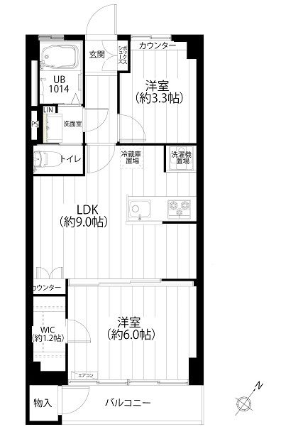 マンション市谷台202　間取り図