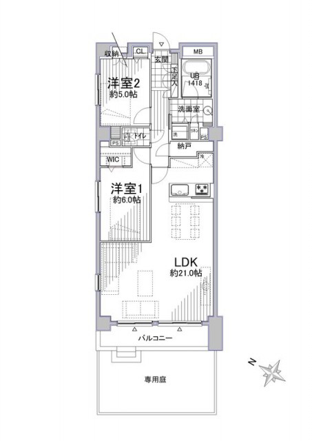 クレストフォルム駒沢公園101　間取り図