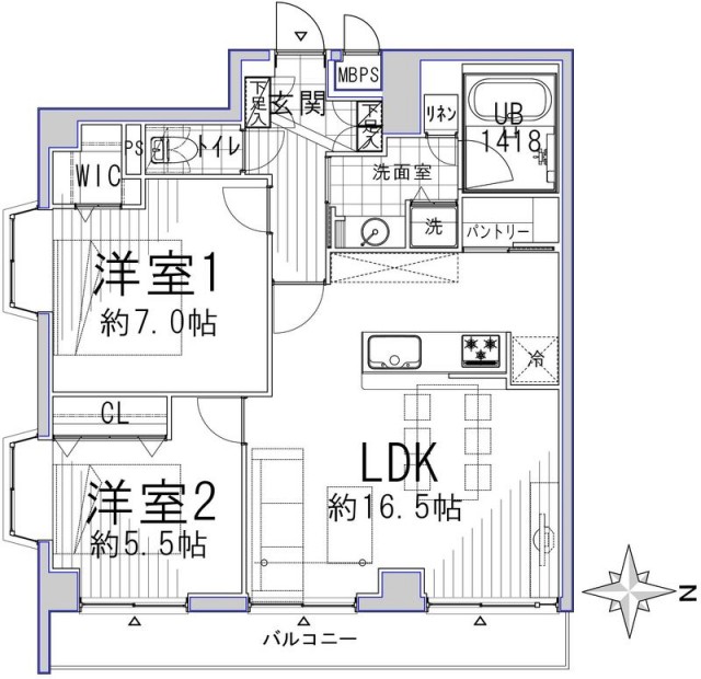 ライオンズマンション馬事公苑第２403　間取り図