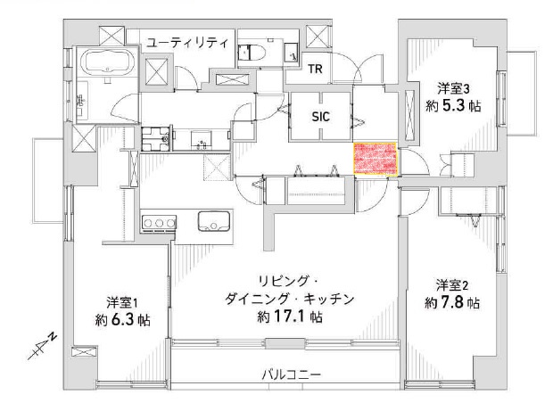 上馬ハイホーム　間取り廊下