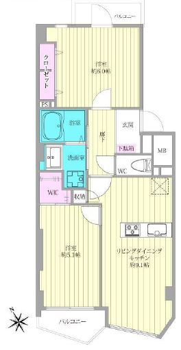 四谷軒第5経堂シティコーポ　間取り