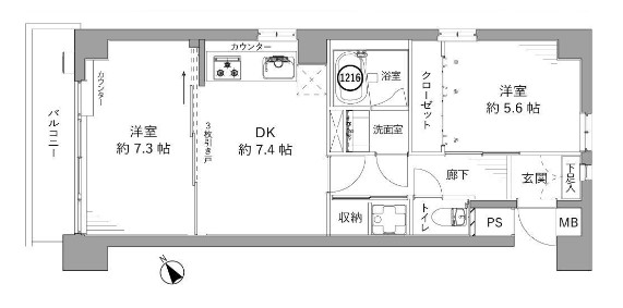 ライオンズマンション玉堤　間取り図