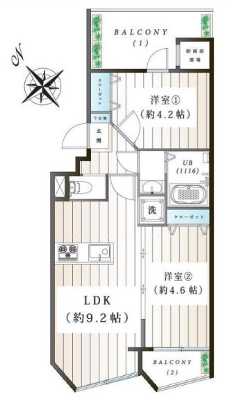 四谷軒第５経堂シティコーポ　間取り図