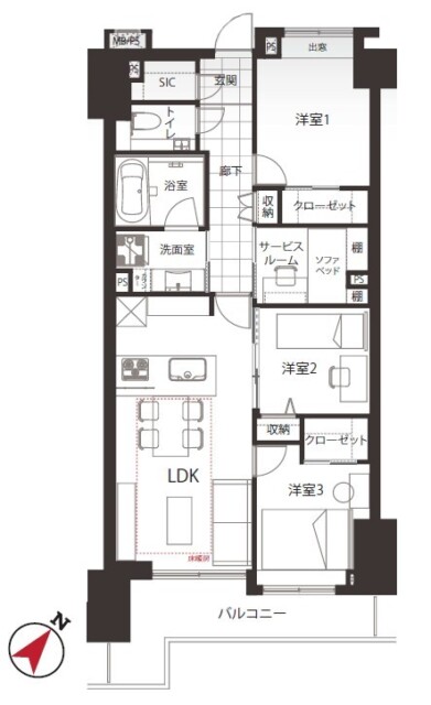 ライオンズマンション乃木坂　間取り図