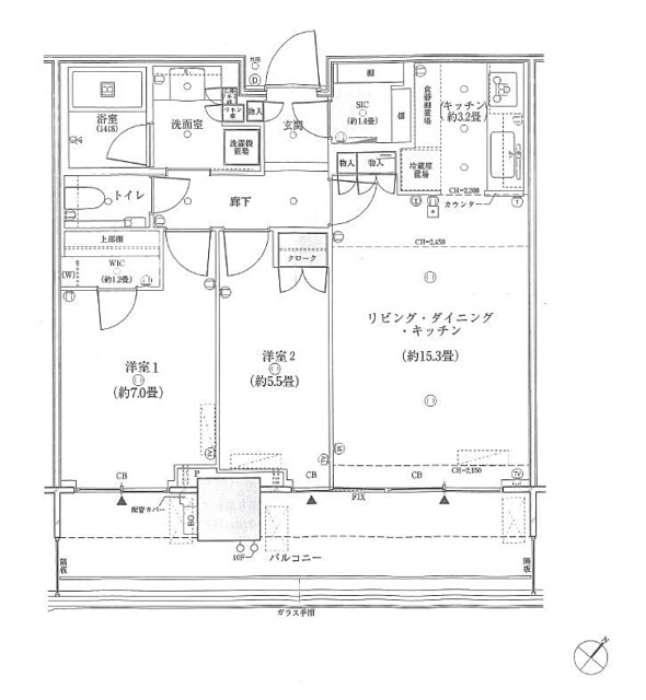 パークタワー勝どきミッド　間取り図